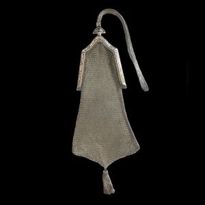 VERY RARE Antique Sterling Silver Whiting & Davis Mesh Wristlet